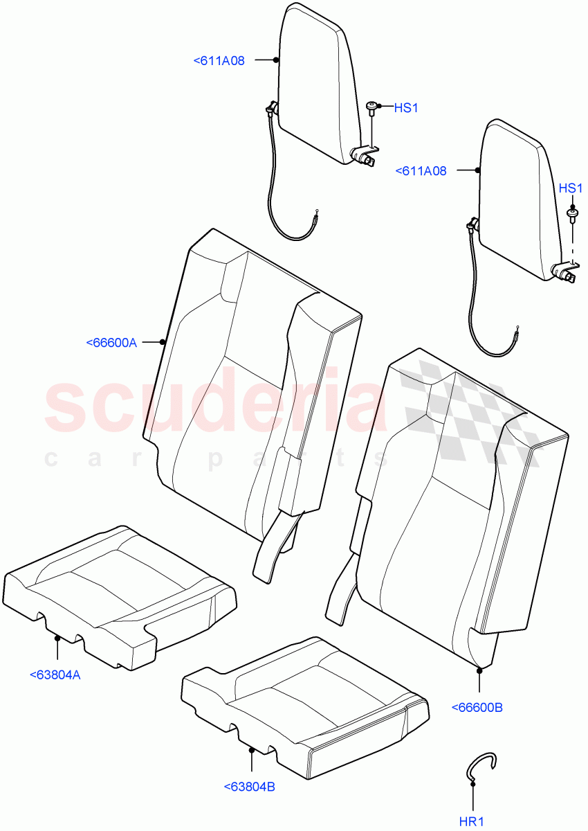 Rear Seat Covers(Miko/PVC,Halewood (UK),With 3rd Row Double Seat)((V)FROMLH000001) of Land Rover Land Rover Discovery Sport (2015+) [2.0 Turbo Petrol GTDI]