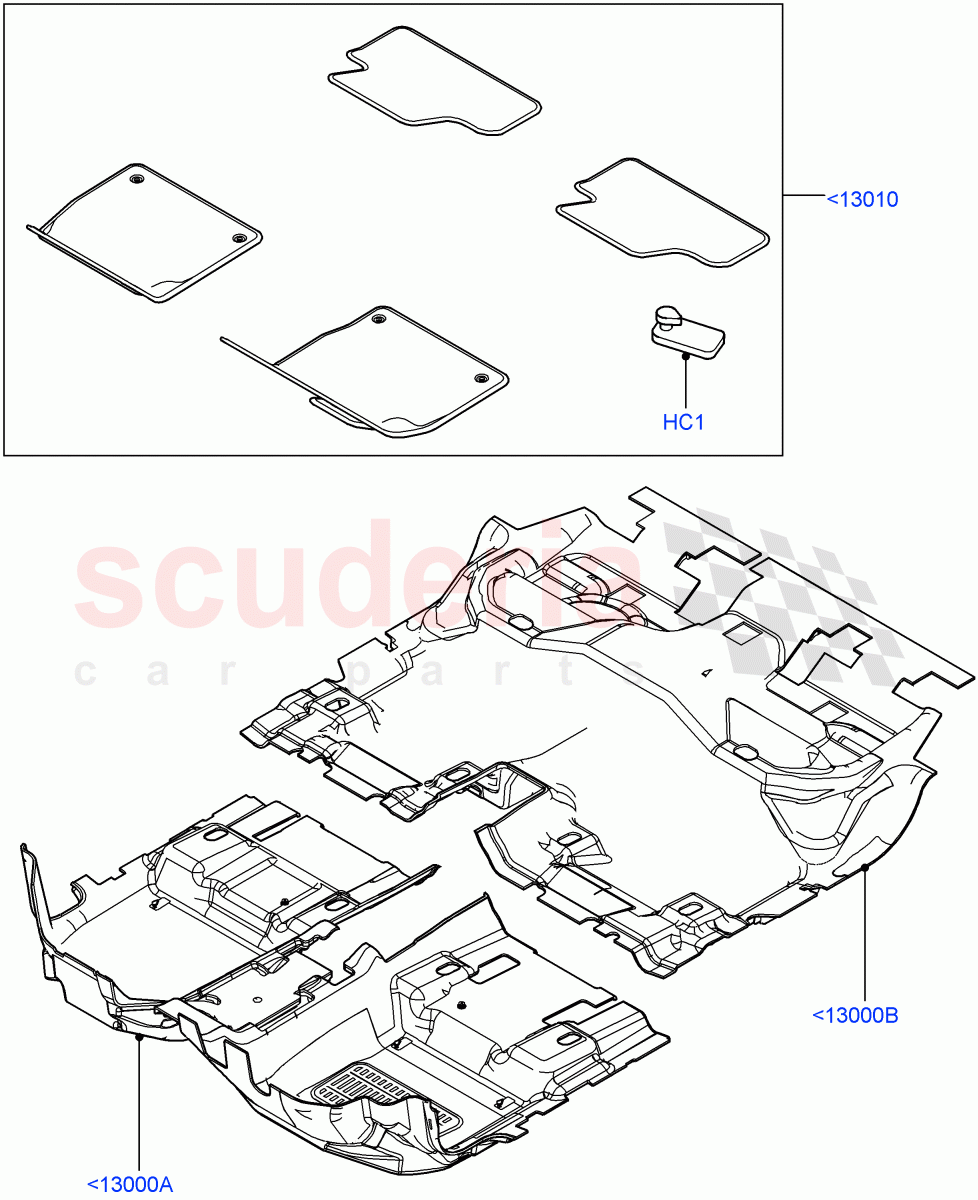 Floor Trim(5 Door,Itatiaia (Brazil))((V)FROMGT000001) of Land Rover Land Rover Range Rover Evoque (2012-2018) [2.0 Turbo Diesel]