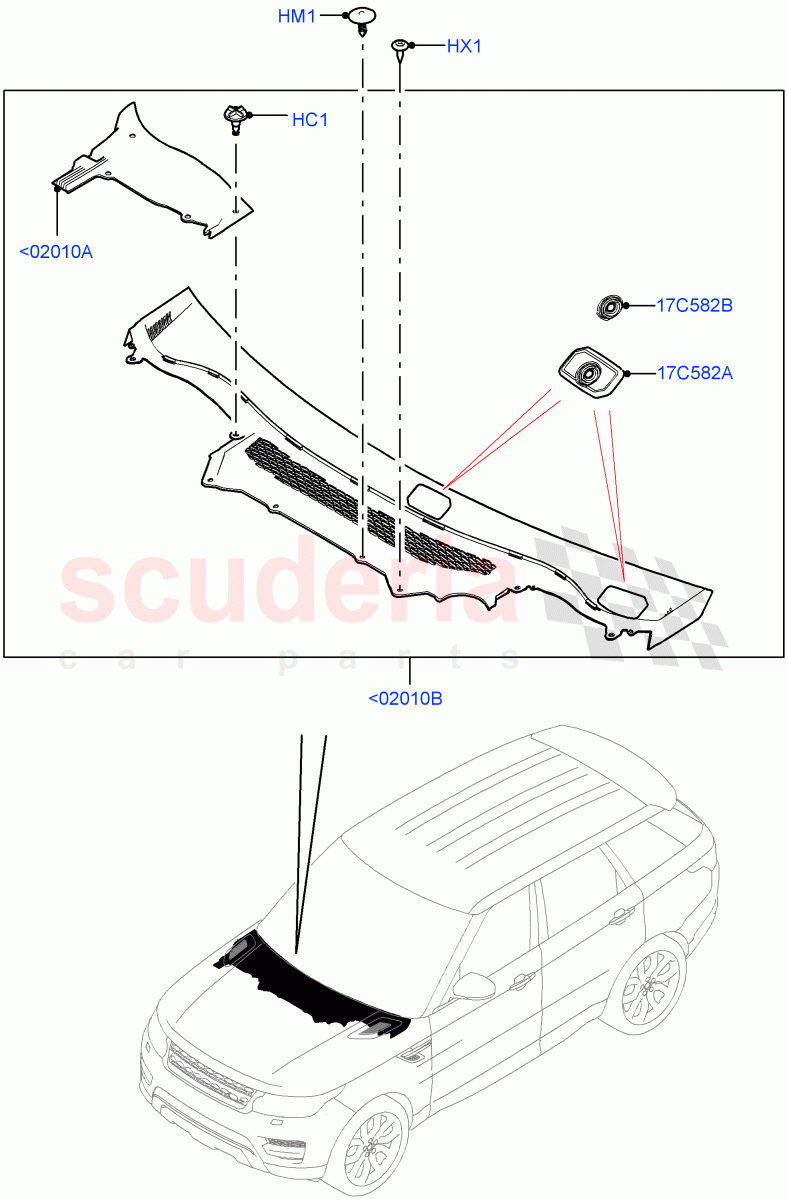 Cowl/Panel And Related Parts of Land Rover Land Rover Range Rover Sport (2014+) [2.0 Turbo Petrol GTDI]