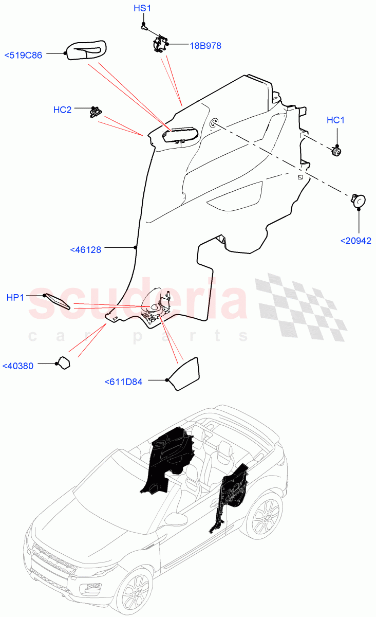 Side Trim(2 Door Convertible,Halewood (UK)) of Land Rover Land Rover Range Rover Evoque (2012-2018) [2.0 Turbo Diesel]