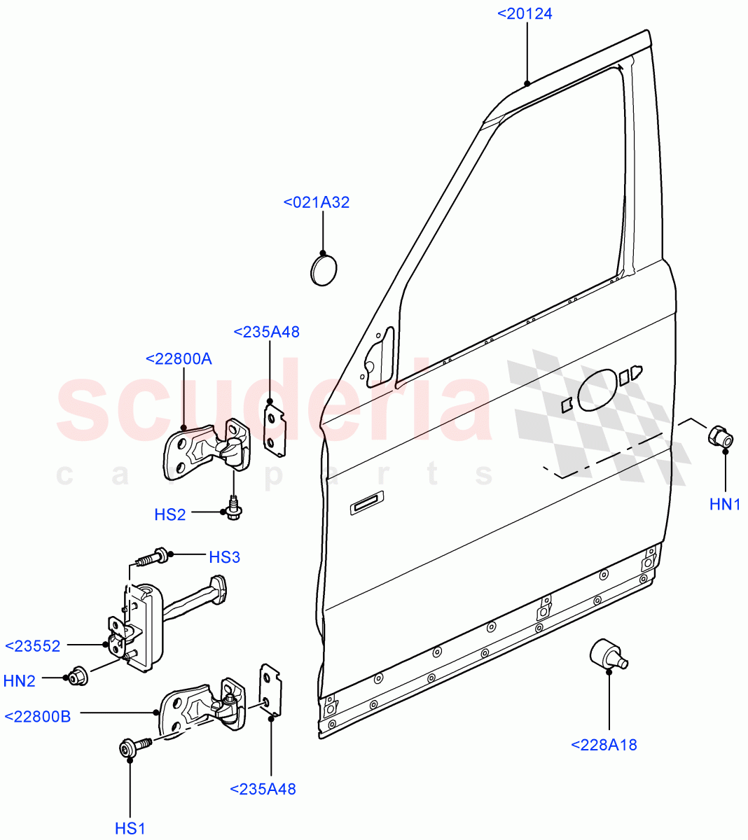 Front Doors, Hinges & Weatherstrips (Door And Fixings) ((V) FROMAA000001) of Land Rover Land Rover Range Rover Sport (2010-2013) [3.6 V8 32V DOHC EFI Diesel]