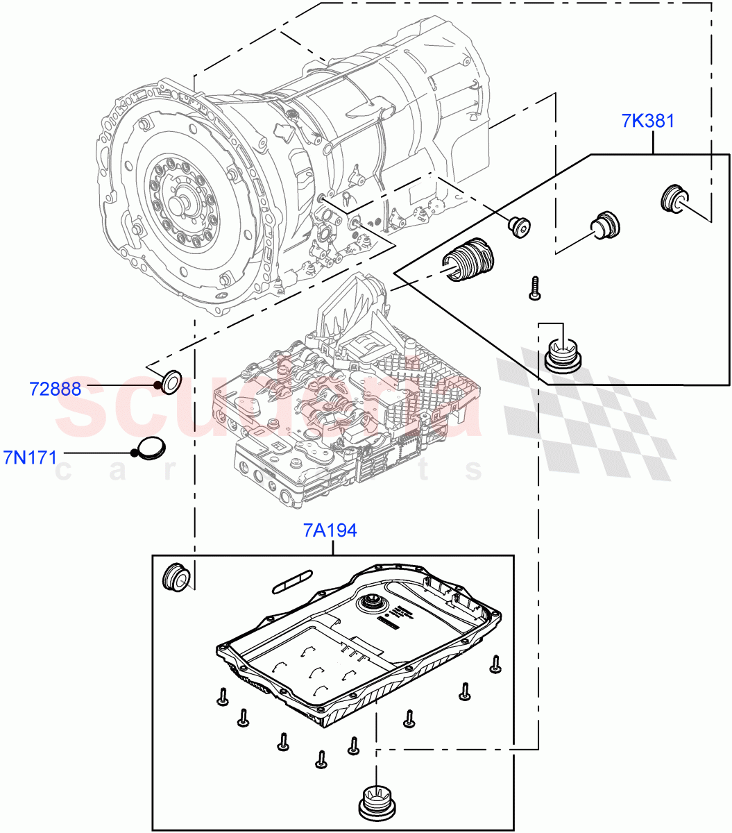 Transmission External Components (Nitra Plant Build) (8 Speed Auto Trans ZF 8HP45) of Land Rover Land Rover Defender (2020+) [3.0 I6 Turbo Petrol AJ20P6]