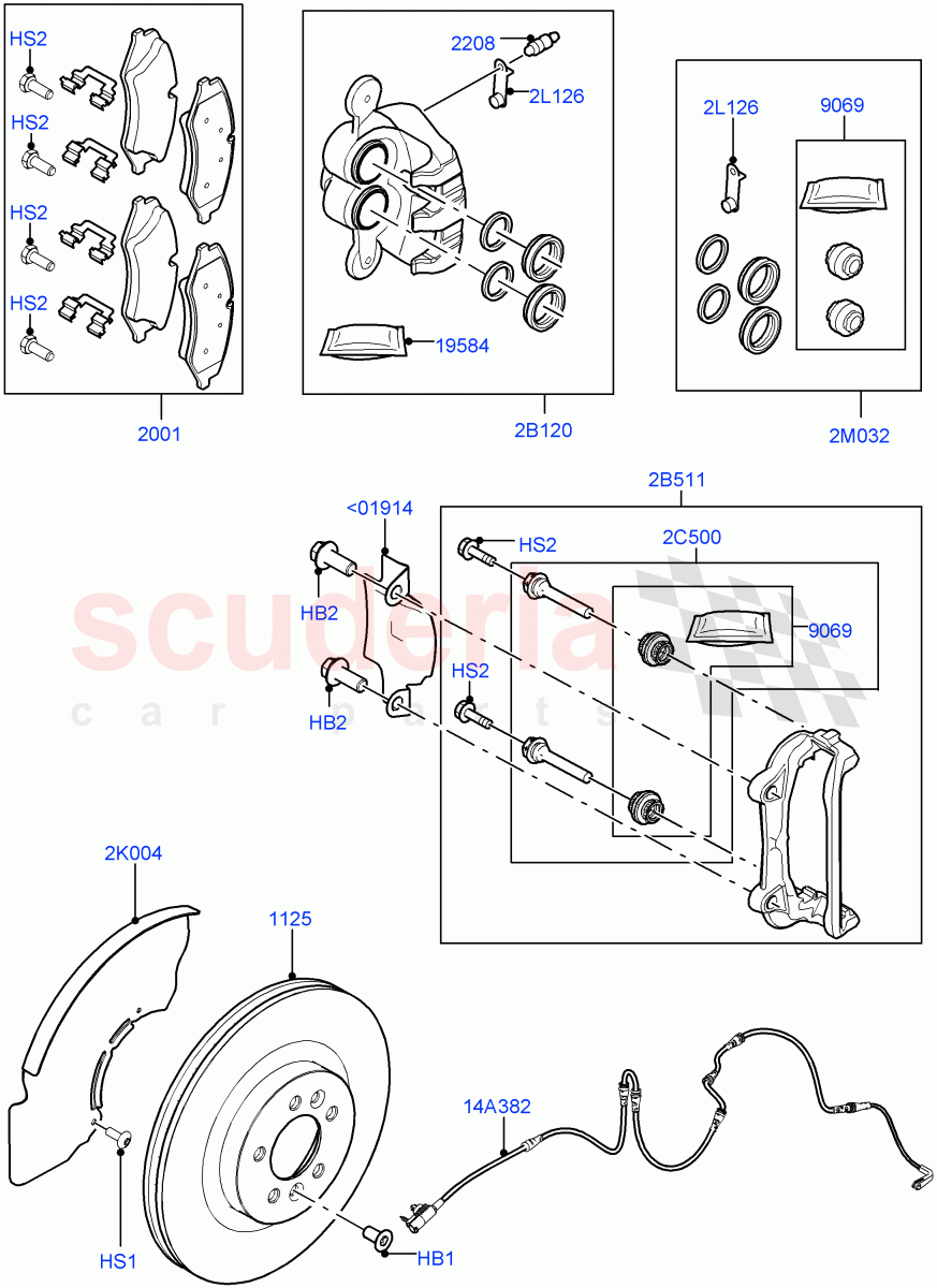 Front Brake Discs And Calipers (Front Disc And Caliper Size 19) ((V) FROMGA285153, (V) TOHA999999) of Land Rover Land Rover Range Rover (2012-2021) [2.0 Turbo Petrol AJ200P]