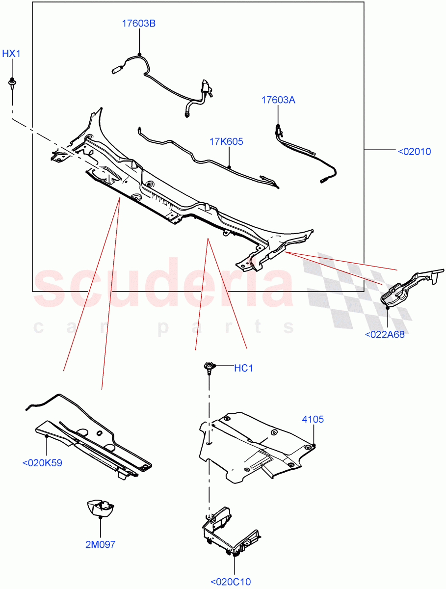 Cowl/Panel And Related Parts(Itatiaia (Brazil)) of Land Rover Land Rover Range Rover Evoque (2019+) [2.0 Turbo Petrol AJ200P]