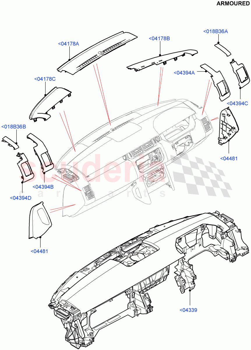 Instrument Panel(Armoured)((V)FROMEA000001) of Land Rover Land Rover Range Rover (2012-2021) [3.0 I6 Turbo Petrol AJ20P6]