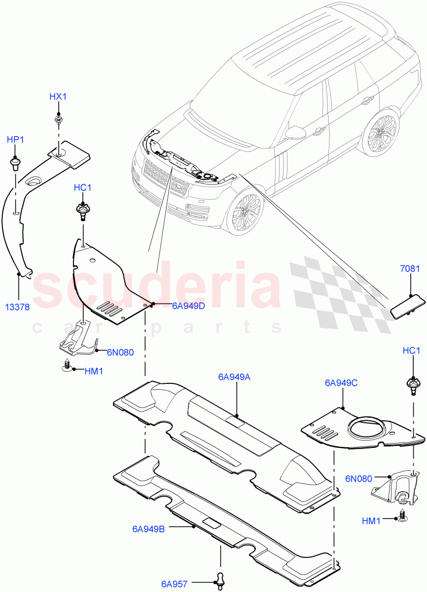 Engine Compartment - Covers of Land Rover Land Rover Range Rover (2012-2021) [5.0 OHC SGDI SC V8 Petrol]