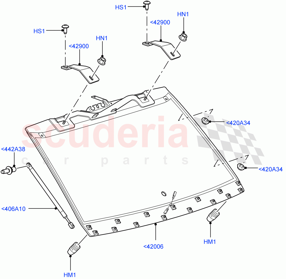 Back Window Glass ((V) TO9A999999) of Land Rover Land Rover Range Rover Sport (2005-2009) [3.6 V8 32V DOHC EFI Diesel]