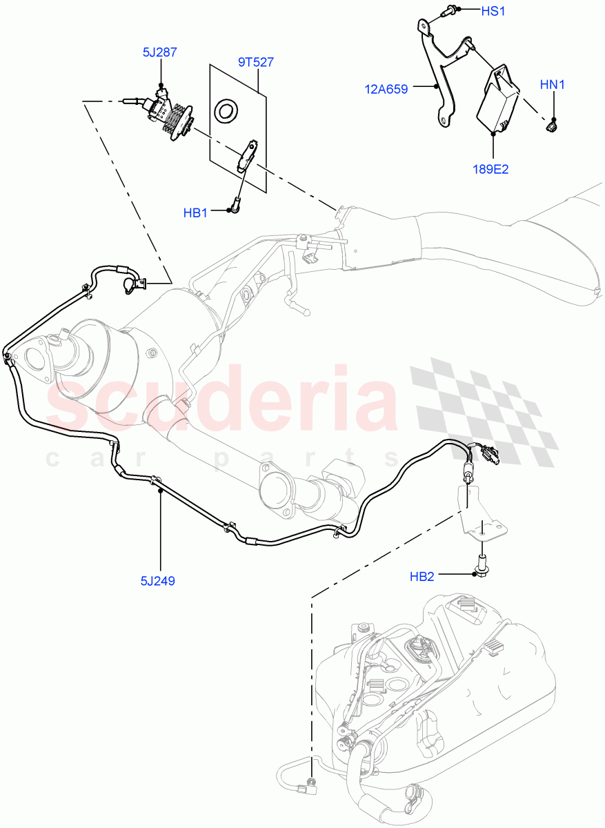 Exhaust Fluid Injection System (Injector and Control Unit) (4.4L DOHC DITC V8 Diesel, With Diesel Exh Fluid Emission Tank) ((V) FROMGA000001) of Land Rover Land Rover Range Rover Sport (2014+) [4.4 DOHC Diesel V8 DITC]