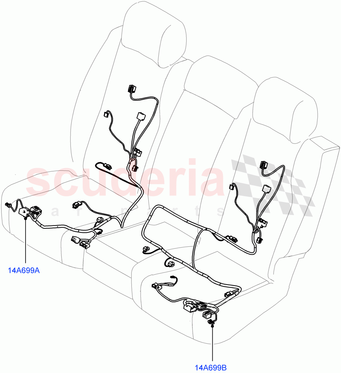 Wiring - Seats(Rear Seats)((V)TOHA999999) of Land Rover Land Rover Range Rover Sport (2014+) [2.0 Turbo Diesel]