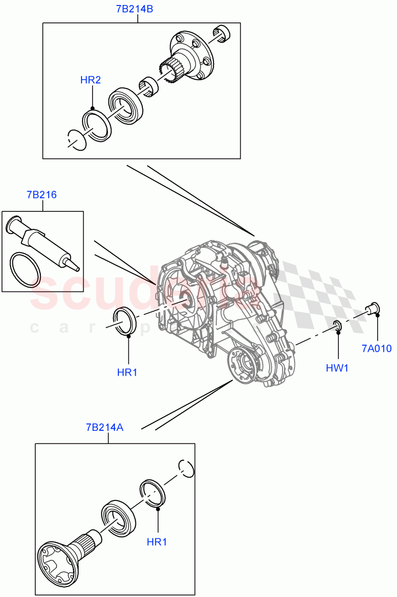 Transfer Drive Components (8 Speed Auto Trans ZF 8HP70 4WD, With 1 Speed Transfer Case) ((V) FROMEA000001) of Land Rover Land Rover Discovery 4 (2010-2016) [5.0 OHC SGDI NA V8 Petrol]