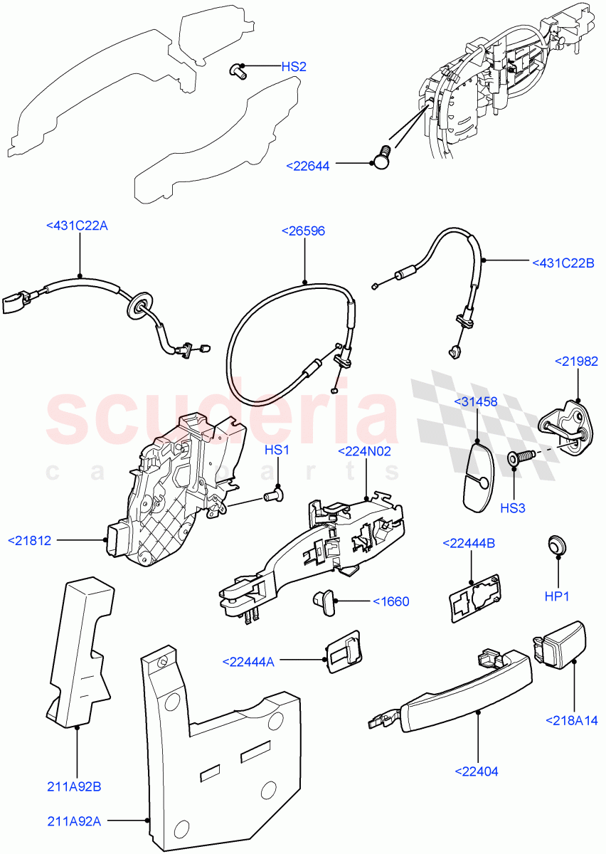 Front Door Lock Controls((V)TO9A999999) of Land Rover Land Rover Range Rover Sport (2005-2009) [4.4 AJ Petrol V8]