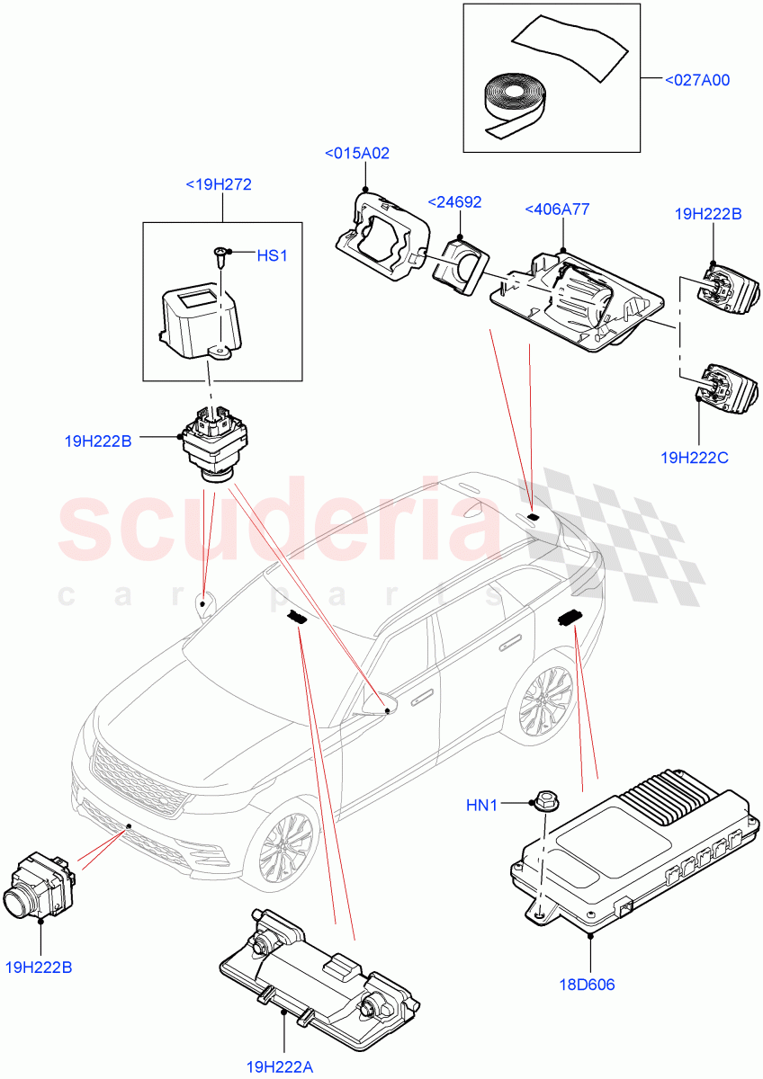 Camera Equipment((V)TOLA999999) of Land Rover Land Rover Range Rover Velar (2017+) [3.0 I6 Turbo Diesel AJ20D6]