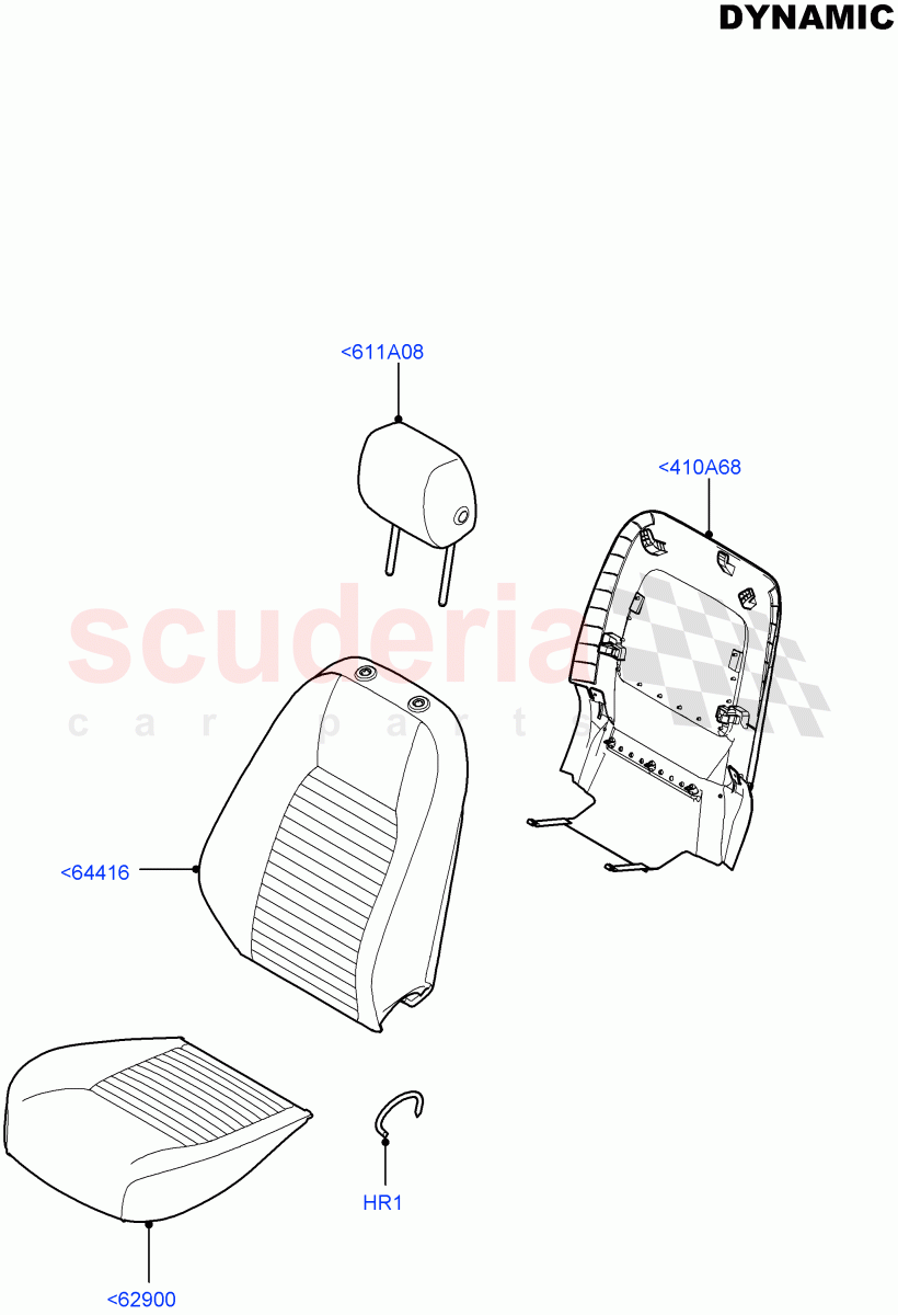 Front Seat Covers(Dynamic Pack)(Taurus Leather Sport Perforated,Changsu (China))((V)FROMKG422269) of Land Rover Land Rover Discovery Sport (2015+) [1.5 I3 Turbo Petrol AJ20P3]