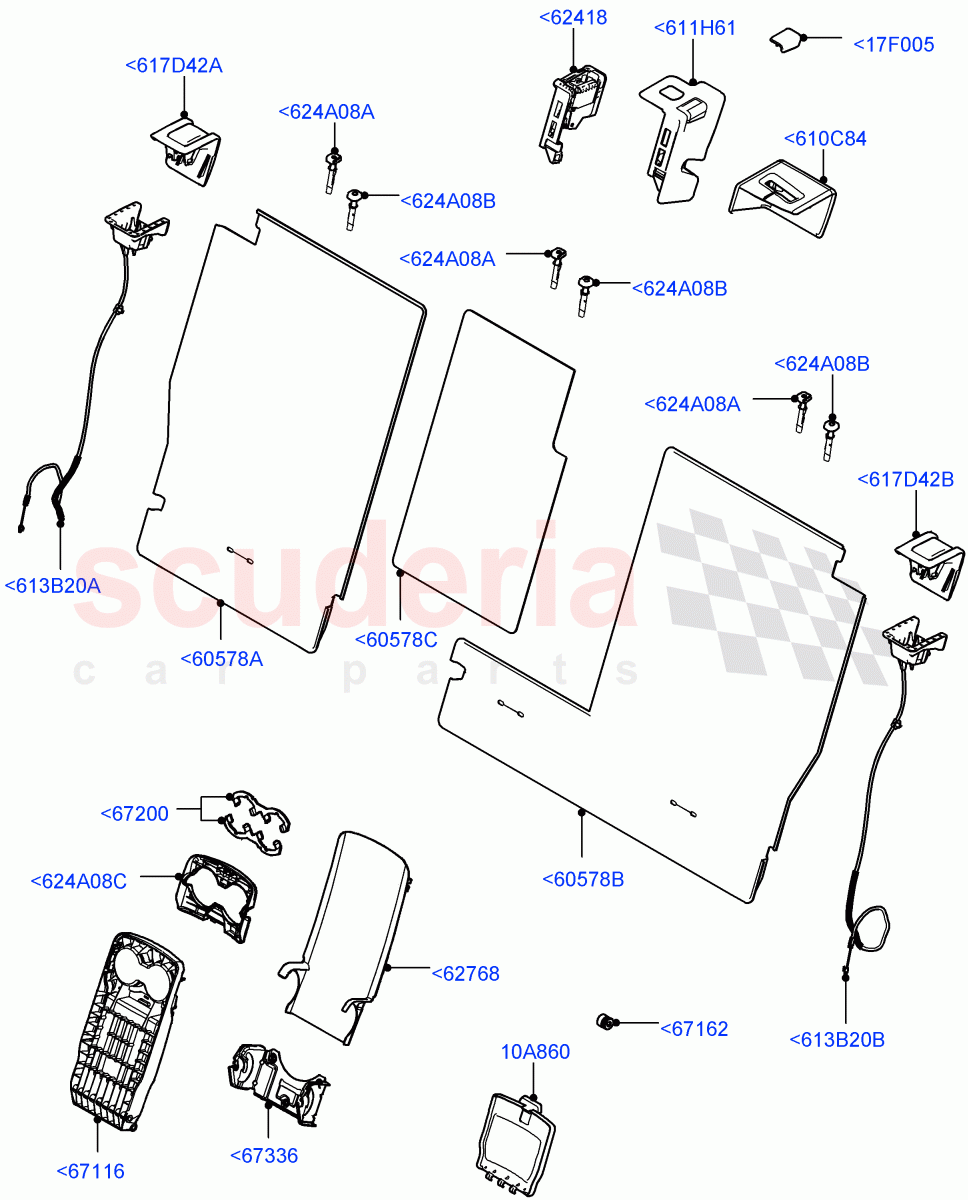 Rear Seat Back (Changsu (China), 60/40 Load Through With Slide, With 60/40 Manual Fold Thru Rr Seat) ((V) FROMFG000001) of Land Rover Land Rover Discovery Sport (2015+) [2.0 Turbo Diesel AJ21D4]