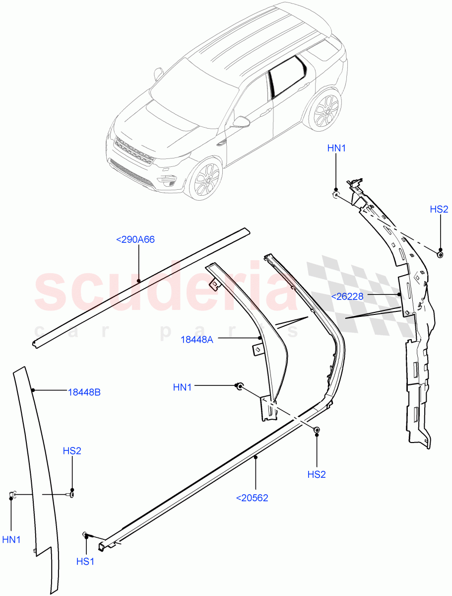 Rear Doors, Hinges & Weatherstrips (Finishers) (Changsu (China)) ((V) FROMFG000001) of Land Rover Land Rover Discovery Sport (2015+) [2.0 Turbo Petrol GTDI]