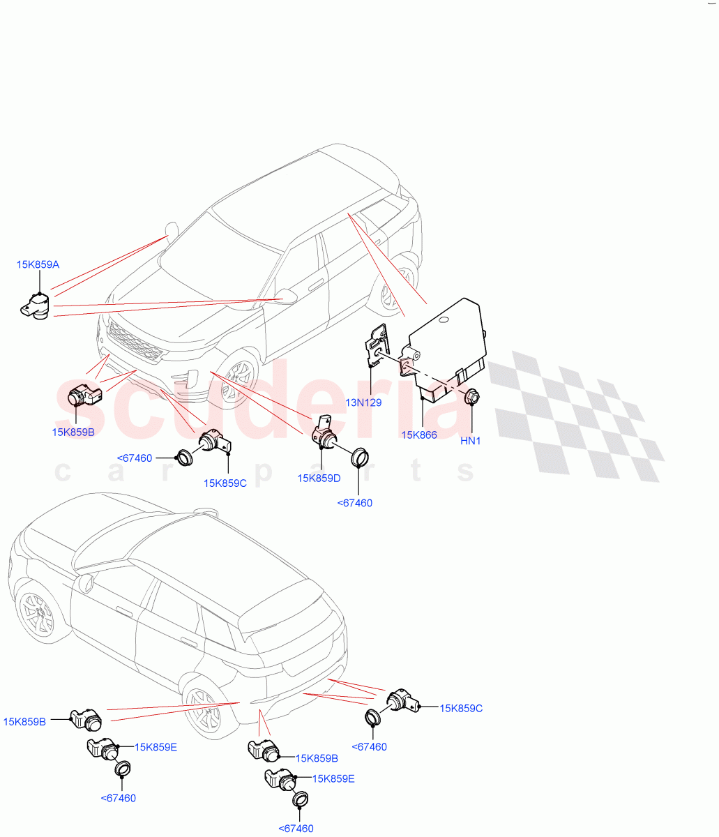 Parking Distance Control(Halewood (UK))((V)TOLH999999) of Land Rover Land Rover Range Rover Evoque (2019+) [2.0 Turbo Diesel]