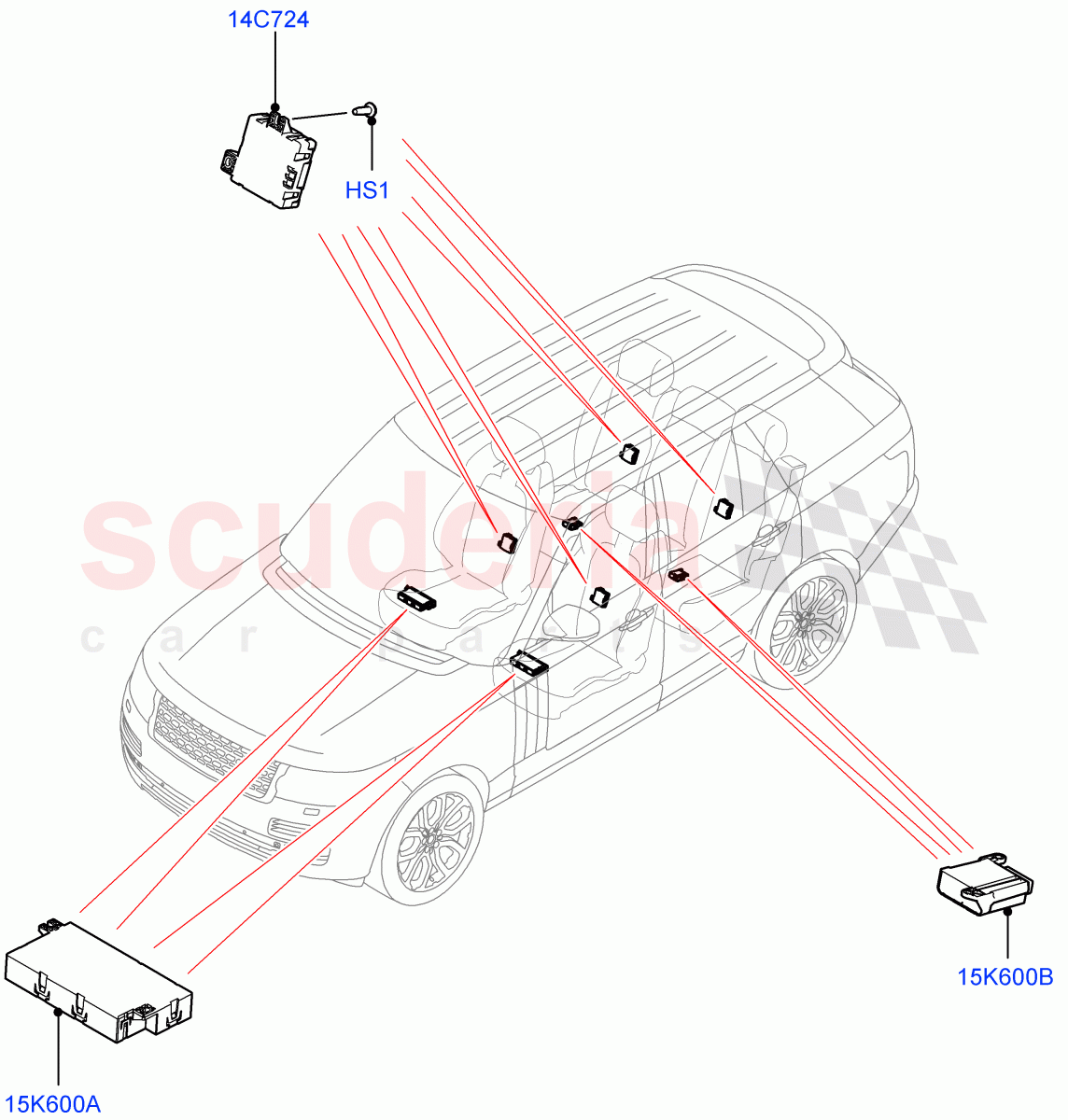 Vehicle Modules And Sensors (Seats) ((V) FROMJA000001) of Land Rover Land Rover Range Rover (2012-2021) [3.0 I6 Turbo Petrol AJ20P6]