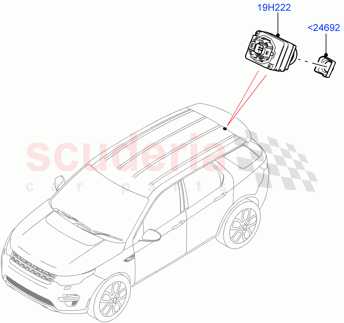 Camera Equipment(Halewood (UK),Rear View Camera-Fixed)((V)FROMMH000001) of Land Rover Land Rover Discovery Sport (2015+) [1.5 I3 Turbo Petrol AJ20P3]