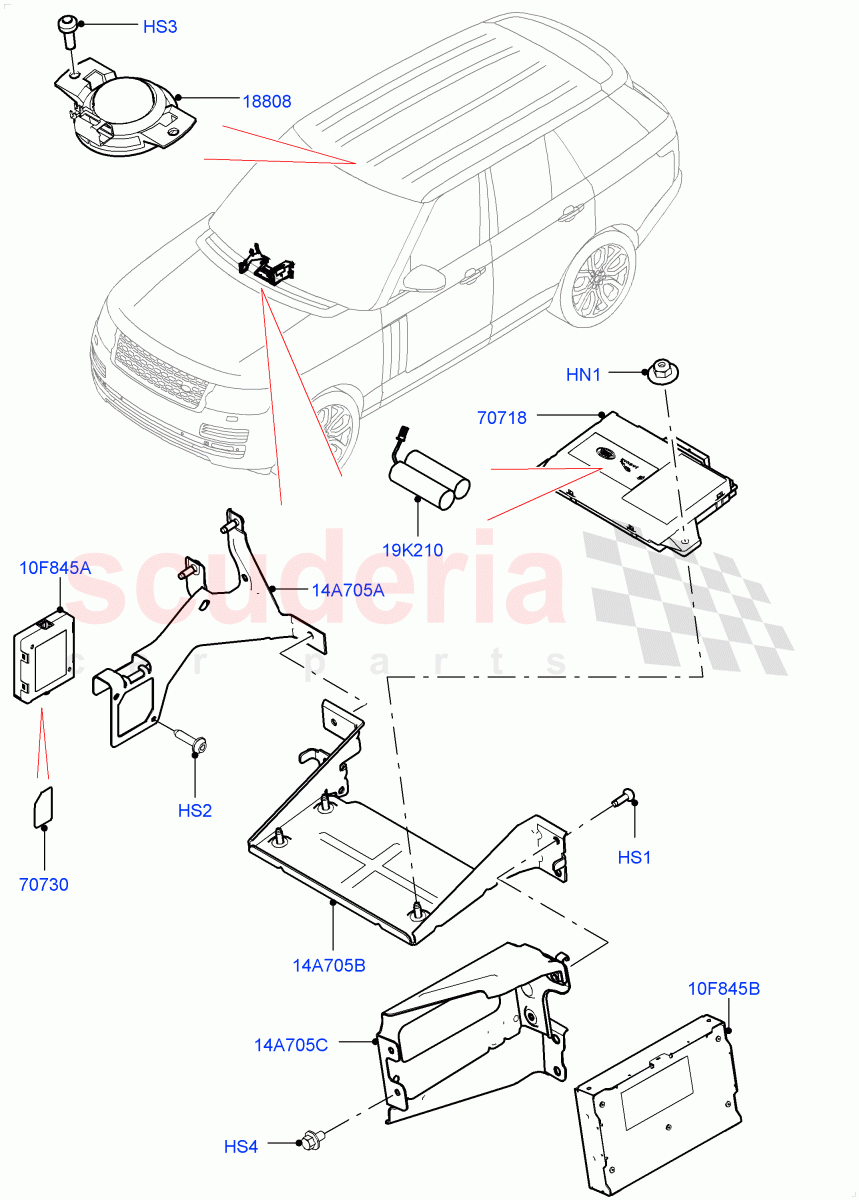 Telematics(Telematics Control Unit)((V)FROMEA000001,(V)TOGA999999) of Land Rover Land Rover Range Rover (2012-2021) [3.0 I6 Turbo Diesel AJ20D6]