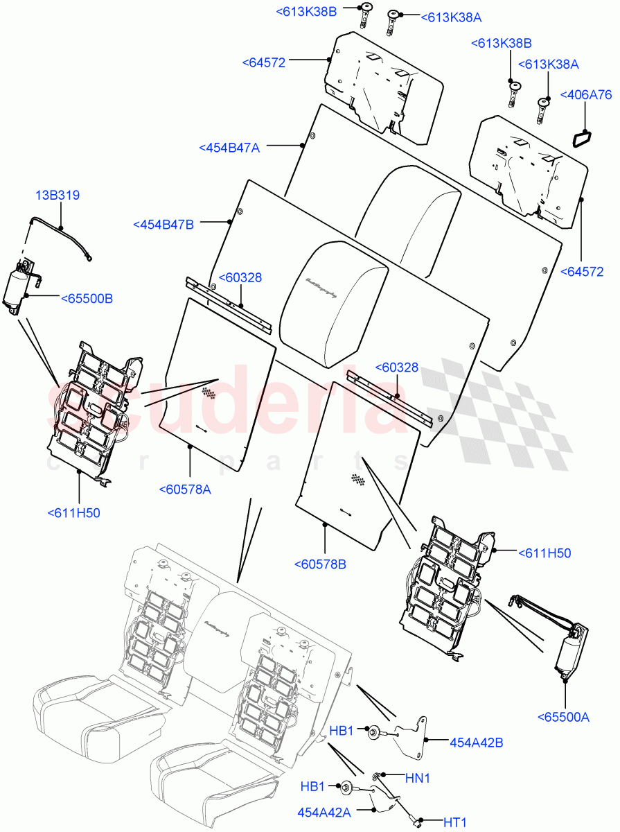 Rear Seat Back(With 40/40 Split Individual Rr Seat) of Land Rover Land Rover Range Rover (2012-2021) [3.0 I6 Turbo Diesel AJ20D6]