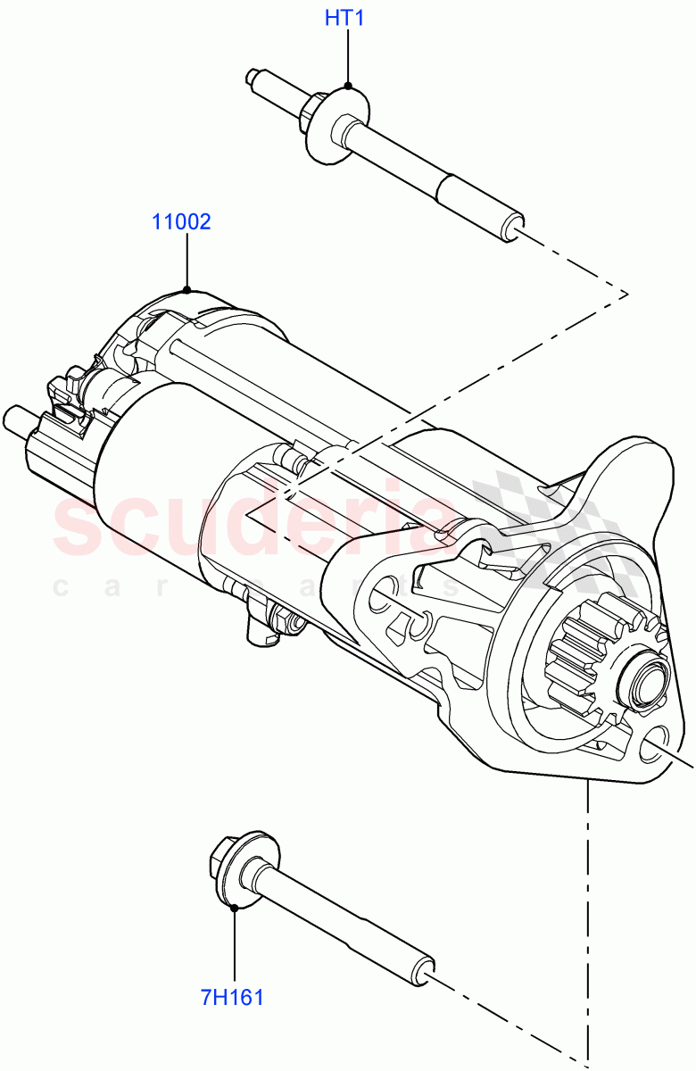 Starter Motor (1.5L AJ20P3 Petrol High, 8 Speed Automatic Trans 8G30, Changsu (China), 1.5L AJ20P3 Petrol High PHEV) of Land Rover Land Rover Range Rover Evoque (2019+) [1.5 I3 Turbo Petrol AJ20P3]