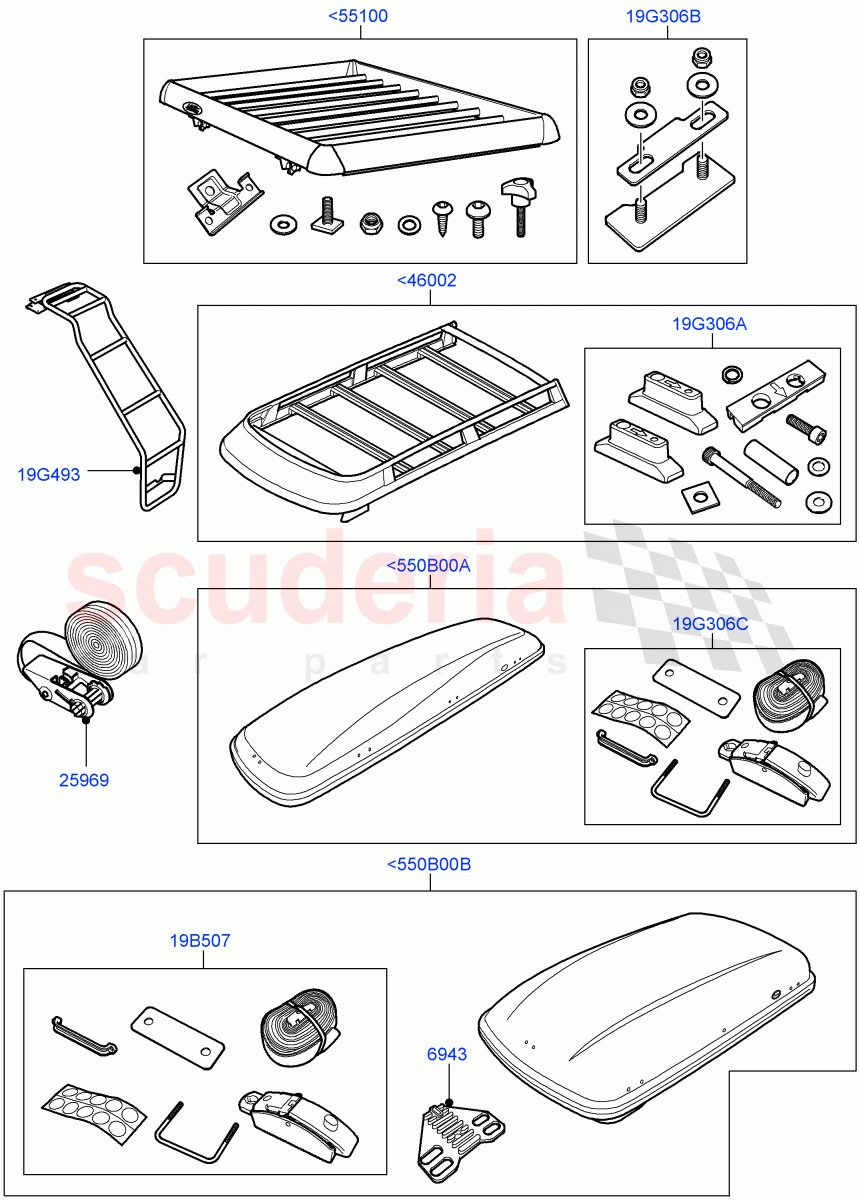 Roof Rack Systems (Accessory) ((V) TO9A999999) of Land Rover Land Rover Range Rover Sport (2005-2009) [2.7 Diesel V6]