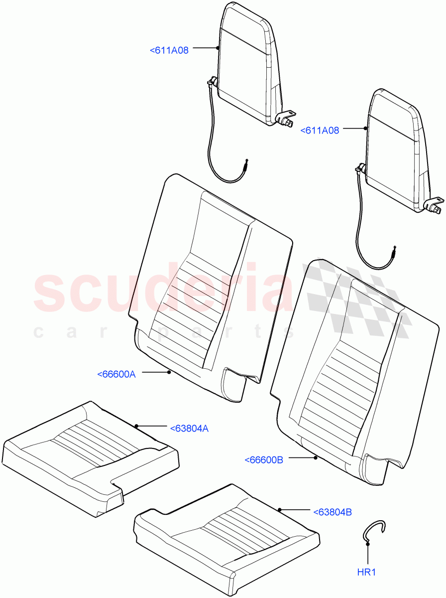 Rear Seat Covers(Row 3)(Leather/Suede,Itatiaia (Brazil),Third Row Dual Individual Seat)((V)FROMGT000001) of Land Rover Land Rover Discovery Sport (2015+) [2.0 Turbo Petrol GTDI]