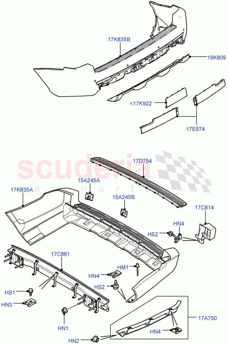 Rear Bumper((V)FROMAA000001) of Land Rover Land Rover Range Rover (2010-2012) [5.0 OHC SGDI SC V8 Petrol]