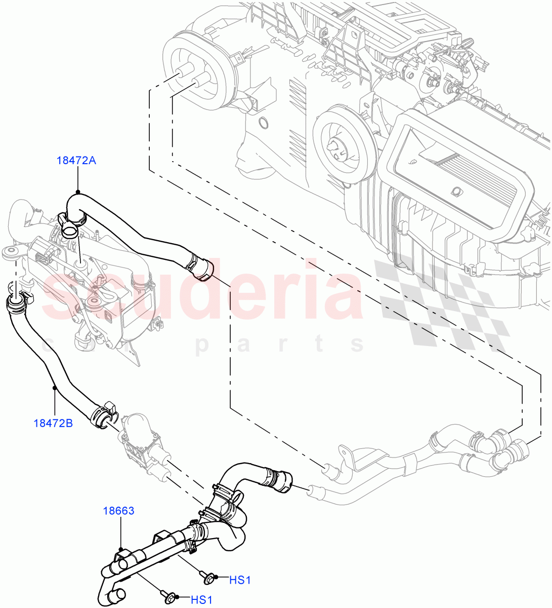 Heater Hoses (Front) (2.0L 16V TIVCT T/C 240PS Petrol) of Land Rover Land Rover Range Rover Sport (2014+) [2.0 Turbo Diesel]