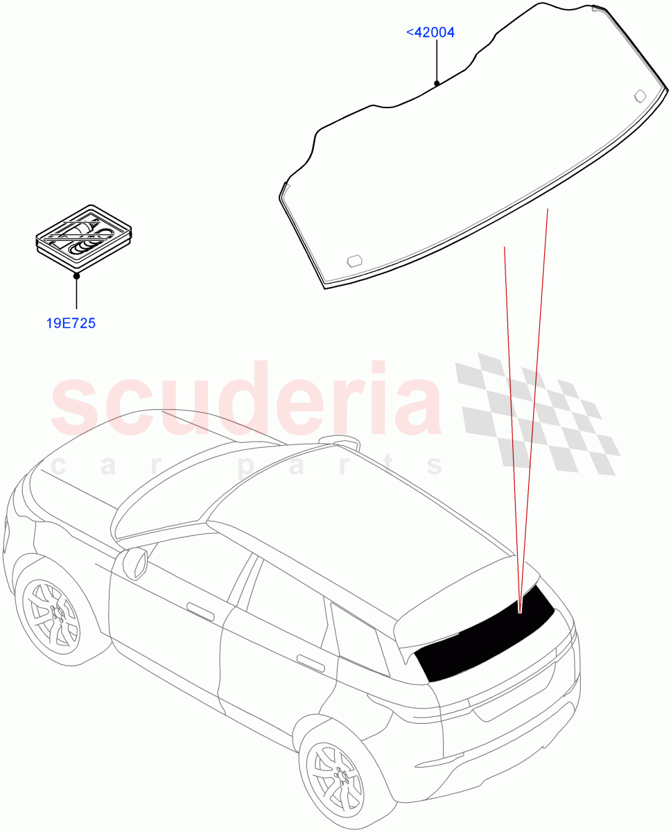 Back Window Glass(Changsu (China)) of Land Rover Land Rover Range Rover Evoque (2019+) [2.0 Turbo Petrol AJ200P]