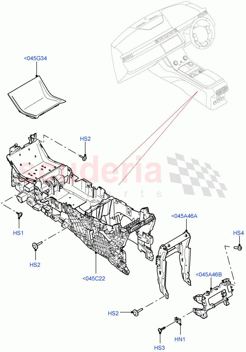 Console - Floor(Internal Components) of Land Rover Land Rover Range Rover Velar (2017+) [3.0 I6 Turbo Petrol AJ20P6]