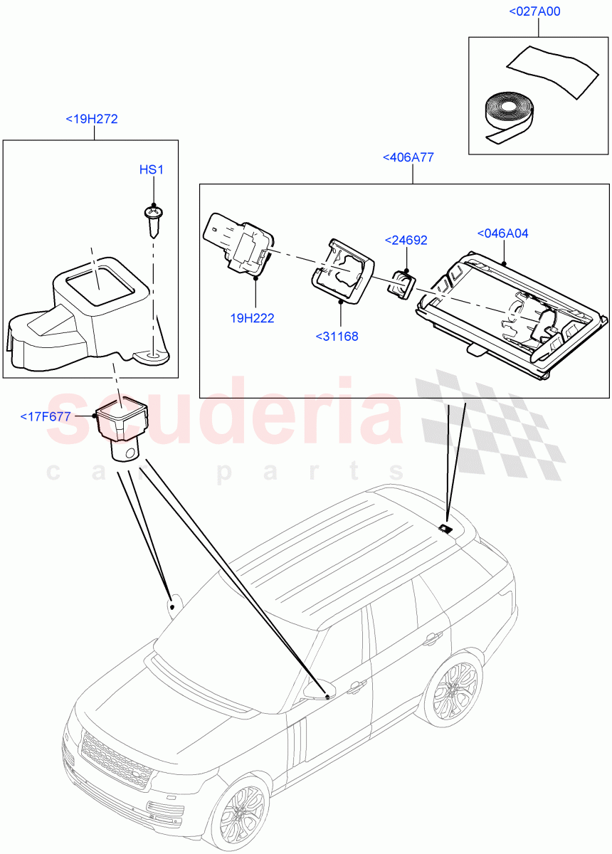 Camera Equipment(Rear View Camera-Fixed)((V)FROMEA000001) of Land Rover Land Rover Range Rover (2012-2021) [3.0 I6 Turbo Petrol AJ20P6]