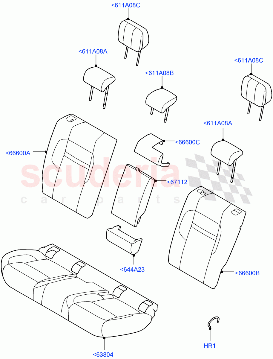 Rear Seat Covers (Luxtec Seats, Changsu (China)) of Land Rover Land Rover Range Rover Evoque (2019+) [2.0 Turbo Diesel]