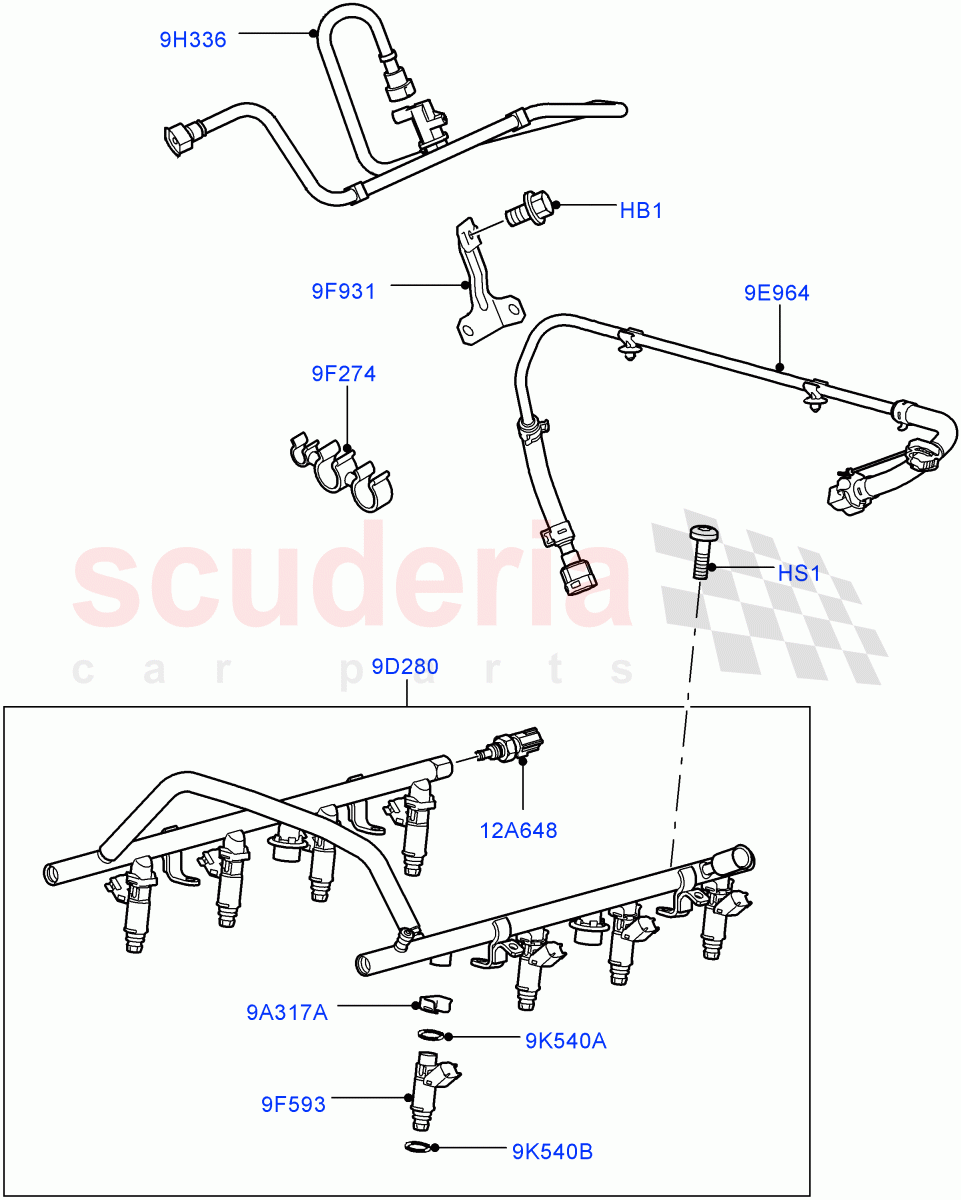 Fuel Injectors And Pipes(AJ Petrol 4.4 V8 EFI (220KW)) of Land Rover Land Rover Range Rover Sport (2005-2009) [4.4 AJ Petrol V8]