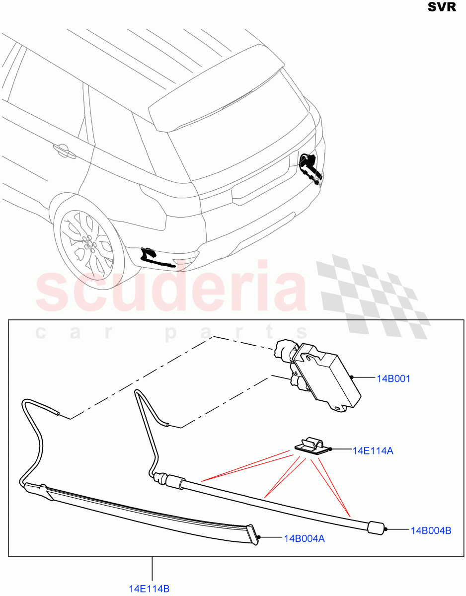 Vehicle Modules And Sensors(Gesture Tailgate System)(Tailgate - Hands Free,SVR Version,SVR)((V)FROMGA000001) of Land Rover Land Rover Range Rover Sport (2014+) [3.0 I6 Turbo Diesel AJ20D6]