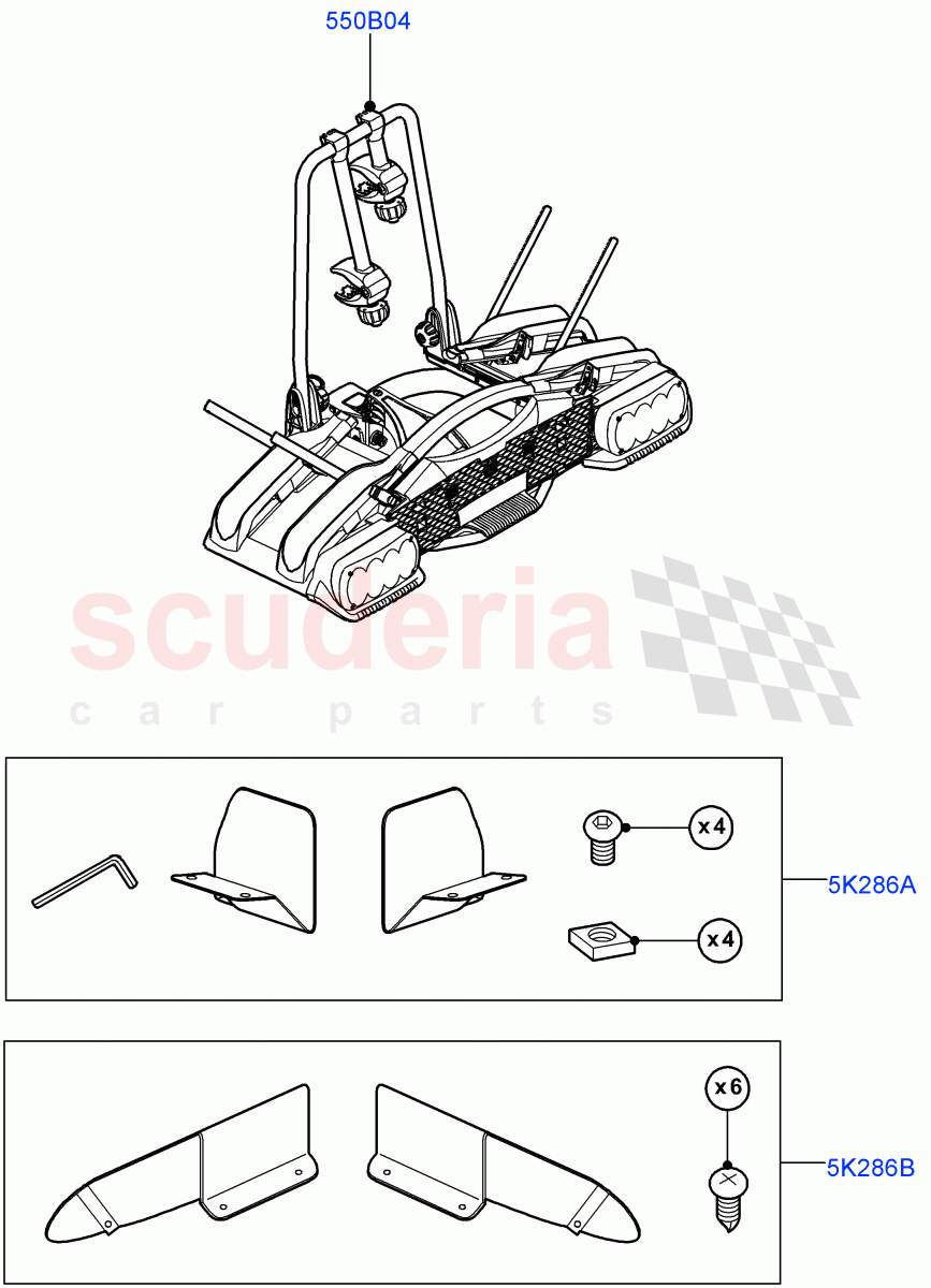 Carriers & Boxes(Accessory, Nitra Plant Build, Solihull Plant Build, Bike Carriers) of Land Rover Land Rover Discovery 5 (2017+) [3.0 DOHC GDI SC V6 Petrol]