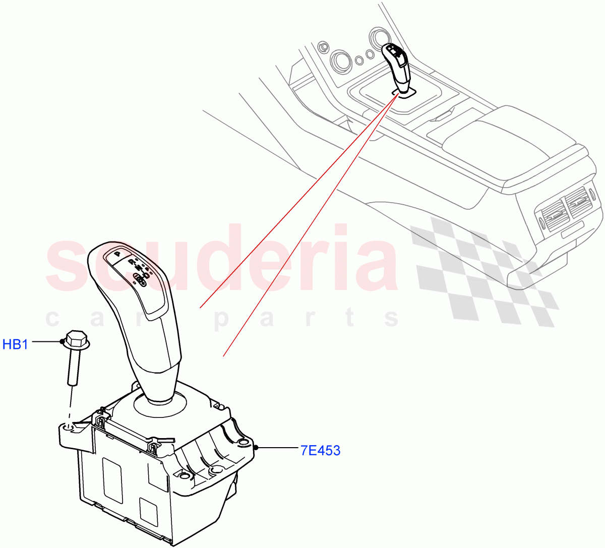 Gear Change-Automatic Transmission(Floor Console)(9 Speed Auto Trans 9HP50,Itatiaia (Brazil))((V)FROMLT000001) of Land Rover Land Rover Discovery Sport (2015+) [2.0 Turbo Diesel]