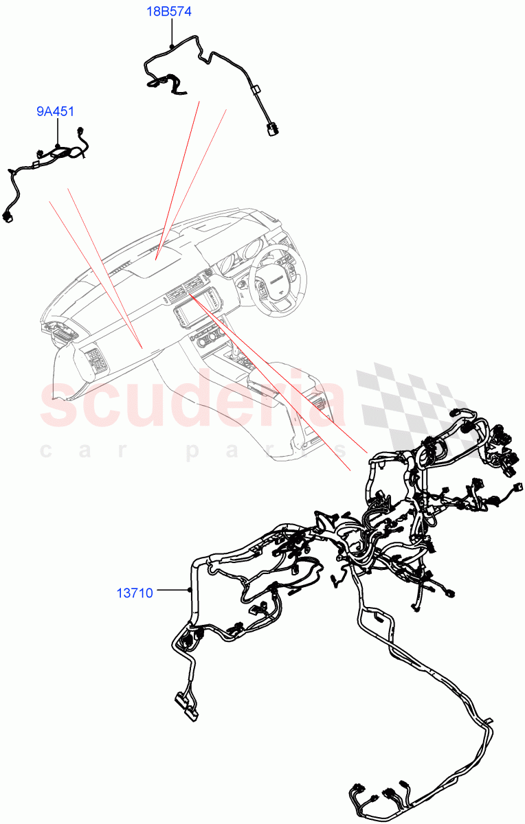 Electrical Wiring - Engine And Dash(Facia)((V)FROMJA000001) of Land Rover Land Rover Range Rover Sport (2014+) [3.0 I6 Turbo Diesel AJ20D6]