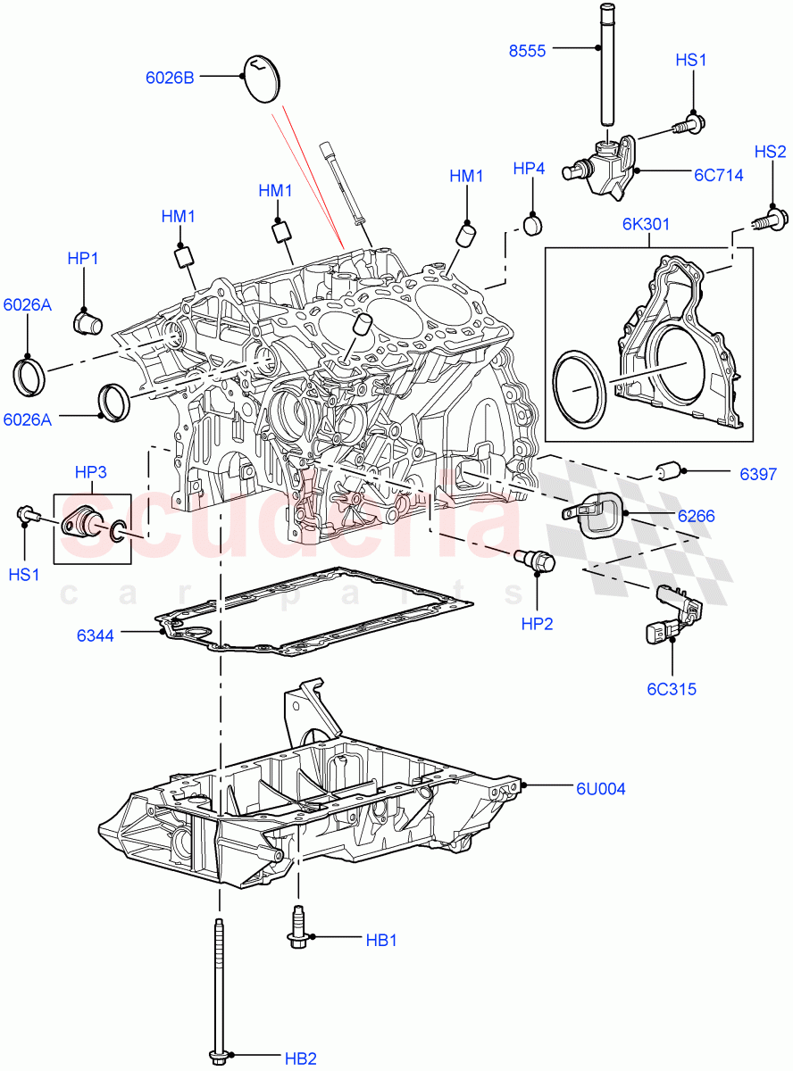 Cylinder Block And Plugs (Lion Diesel 2.7 V6 (140KW)) ((V) FROMAA000001) of Land Rover Land Rover Discovery 4 (2010-2016) [2.7 Diesel V6]