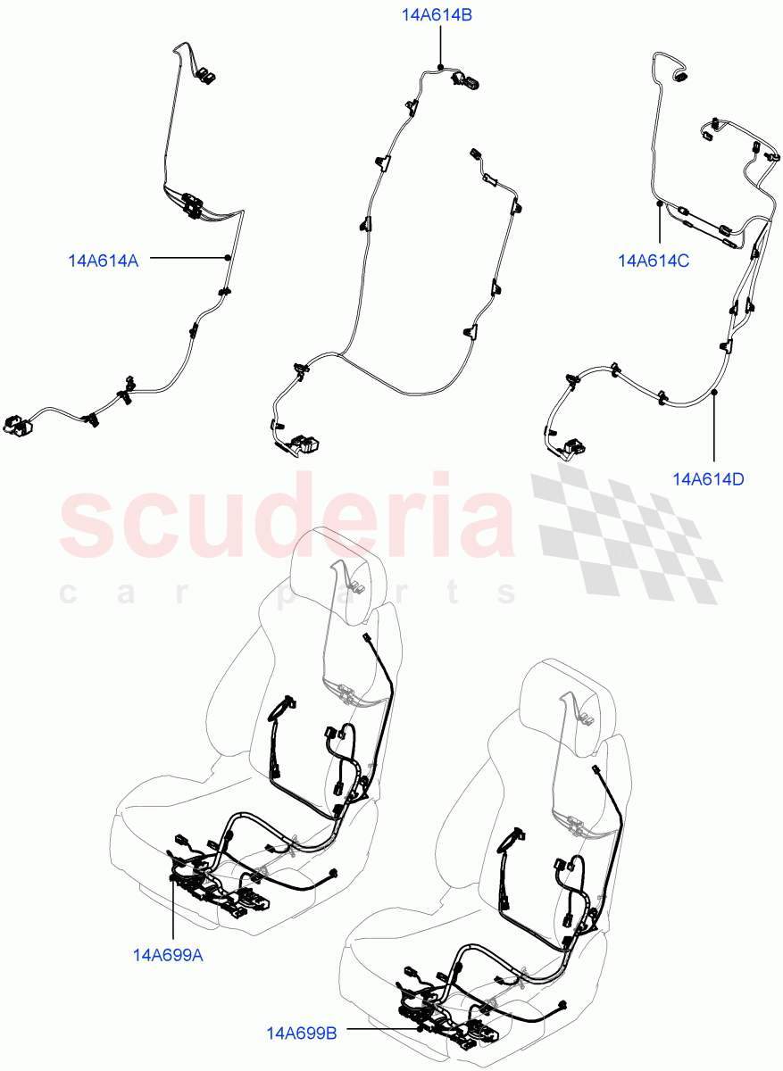 Wiring - Seats(Front Seats)((V)FROMGA000001,(V)TOHA999999) of Land Rover Land Rover Range Rover Sport (2014+) [3.0 I6 Turbo Diesel AJ20D6]