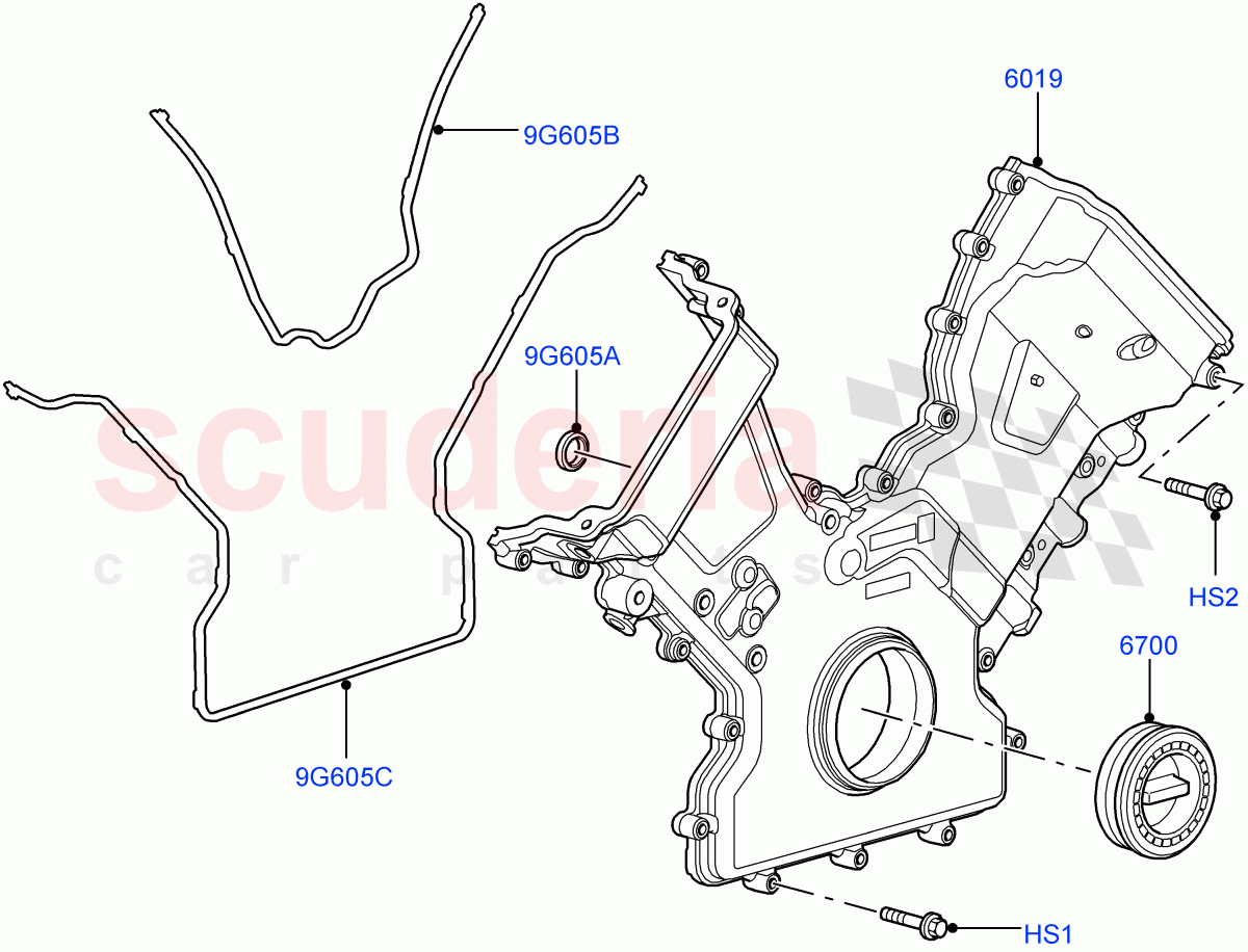 Timing Gear Covers (AJ Petrol 4.2 V8 Supercharged) of Land Rover Land Rover Range Rover Sport (2005-2009) [4.2 Petrol V8 Supercharged]