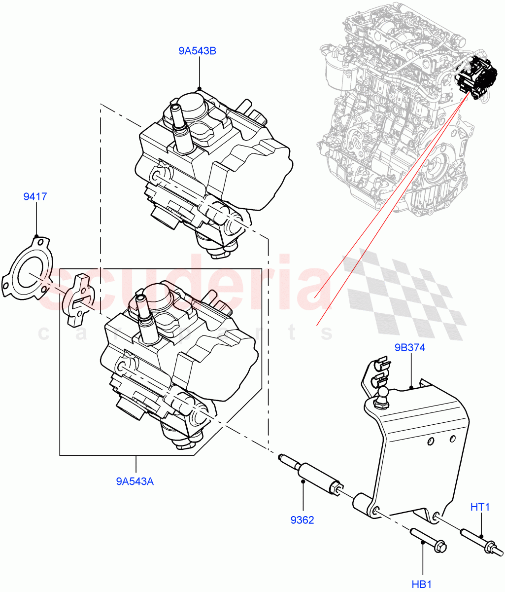 Fuel Injection Pump - Diesel(2.2L CR DI 16V Diesel,2.2L DOHC EFI TC DW12) of Land Rover Land Rover Discovery Sport (2015+) [2.2 Single Turbo Diesel]