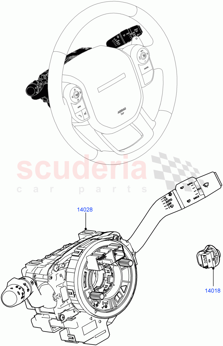 Switches (Steering Column) (Changsu (China)) of Land Rover Land Rover Range Rover Evoque (2019+) [2.0 Turbo Diesel AJ21D4]