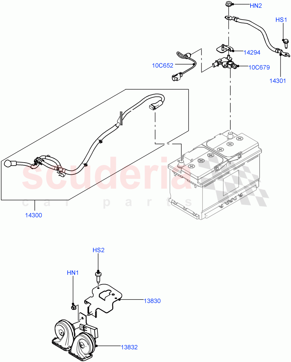 Battery Cables And Horn(Changsu (China))((V)FROMEG000001) of Land Rover Land Rover Range Rover Evoque (2012-2018) [2.0 Turbo Petrol AJ200P]