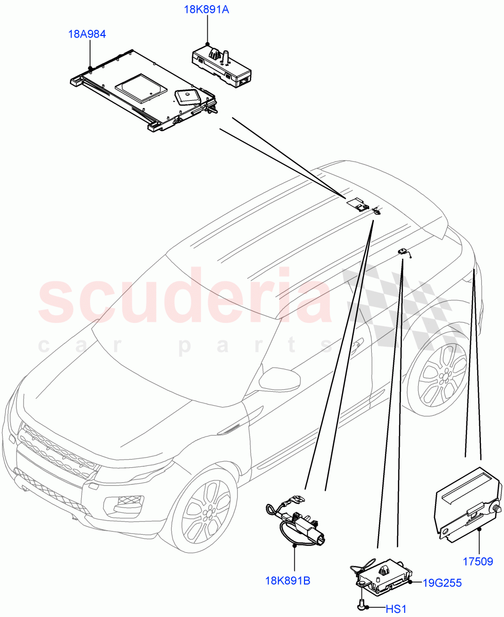 Aerial(Changsu (China))((V)FROMEG000001) of Land Rover Land Rover Range Rover Evoque (2012-2018) [2.0 Turbo Petrol AJ200P]