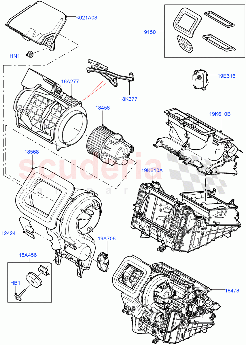 Heater/Air Cond.External Components(Main Unit)(Changsu (China))((V)FROMKG446857) of Land Rover Land Rover Discovery Sport (2015+) [2.0 Turbo Petrol GTDI]