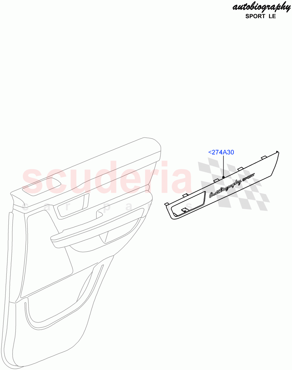 Rear Door Trim Installation(Autobiography Sport LE)((V)FROMCA000001) of Land Rover Land Rover Range Rover Sport (2010-2013) [5.0 OHC SGDI SC V8 Petrol]