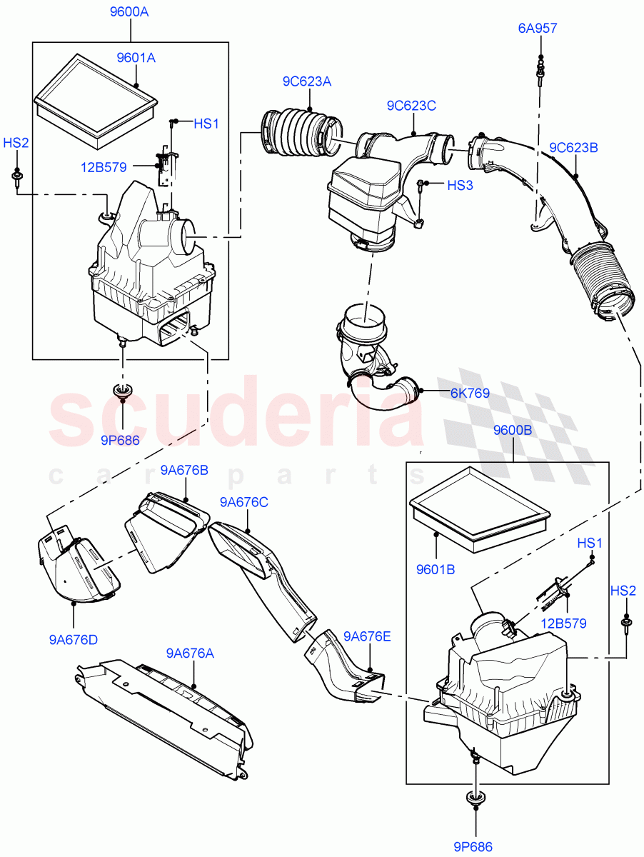 Air Cleaner(3.0L AJ20D6 Diesel High)((V)FROMMA000001) of Land Rover Land Rover Range Rover Velar (2017+) [3.0 I6 Turbo Diesel AJ20D6]