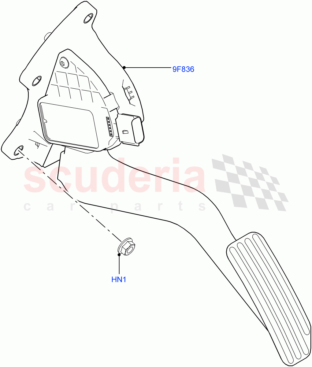 Accelerator/Injection Pump Controls (2.0L 16V TIVCT T/C 240PS Petrol, Itatiaia (Brazil)) ((V) FROMGT000001) of Land Rover Land Rover Discovery Sport (2015+) [2.0 Turbo Petrol GTDI]