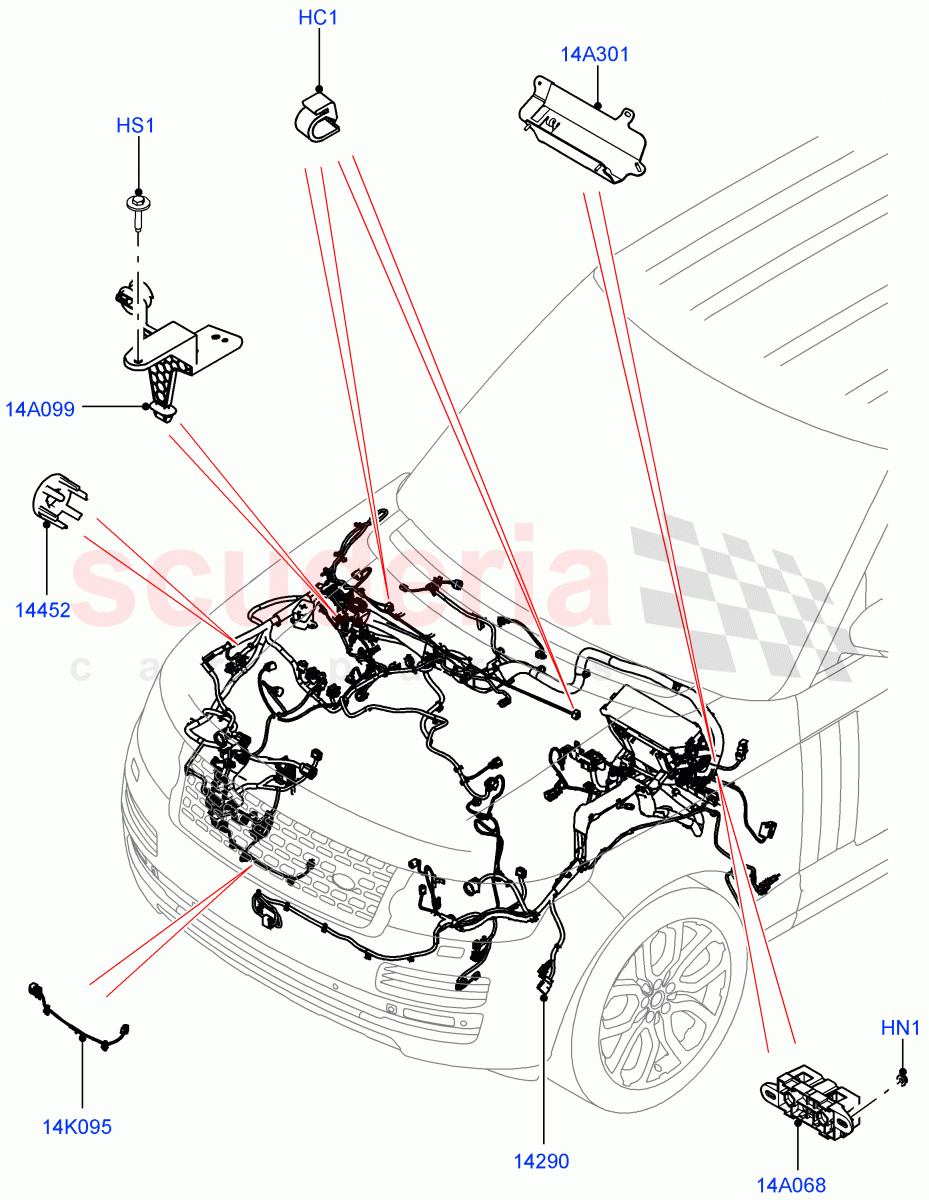 Electrical Wiring - Engine And Dash(Engine Compartment)((V)TOEA999999) of Land Rover Land Rover Range Rover (2012-2021) [2.0 Turbo Petrol GTDI]